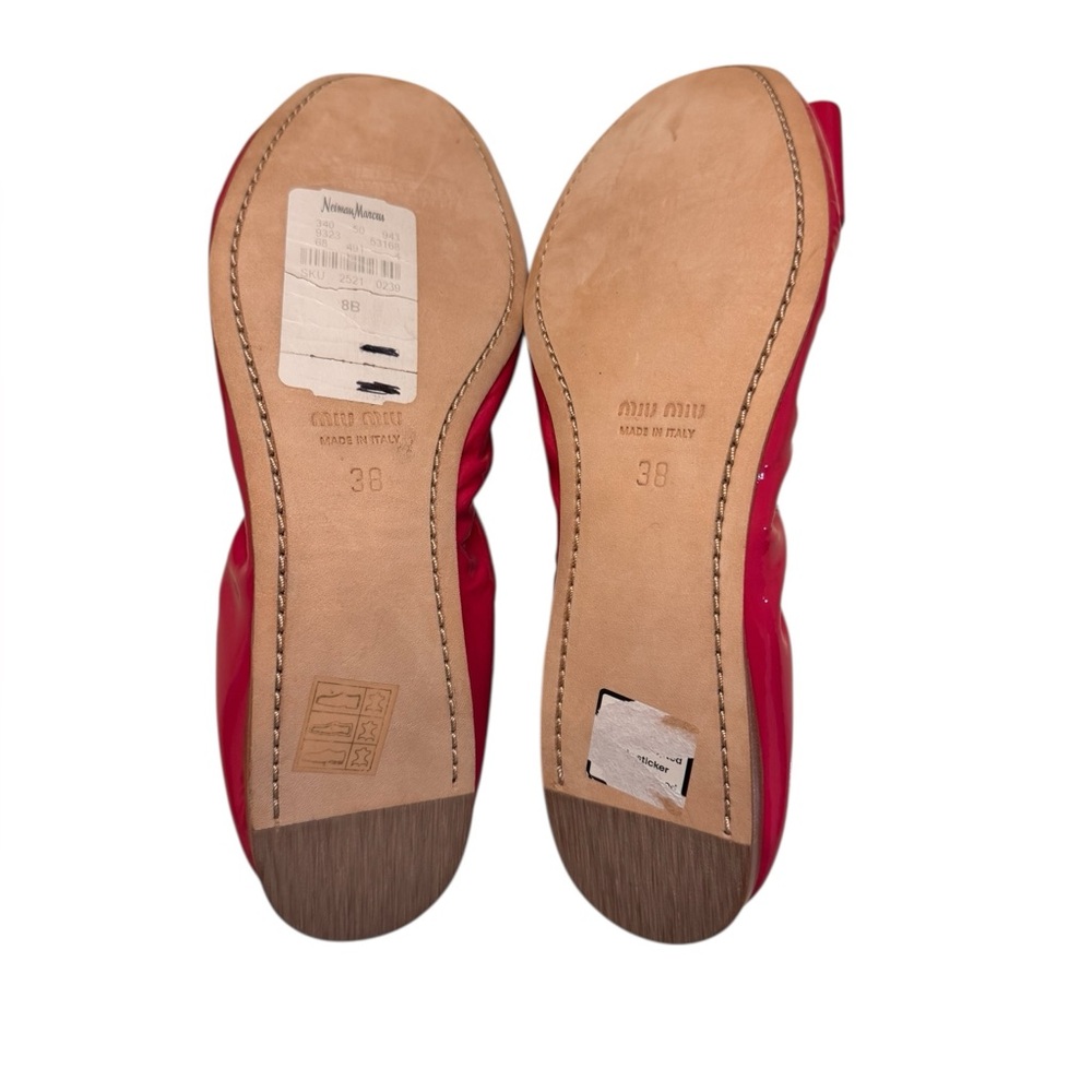 Miu Miu Patent Leather Size 38 Pink Ballet Flats - Picture 8 of 10
